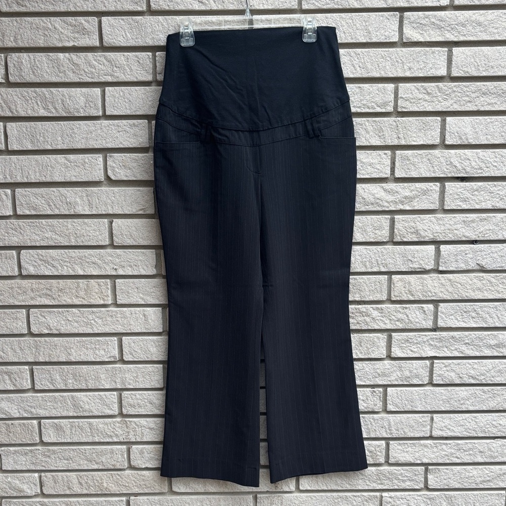 Thyme Maternity Classic Black Pinstripe Dress Pants Size Large